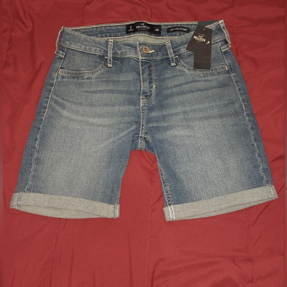 Hollister Blue Denim Shorts Size 26 27 Size 7 See Photos For Measurements